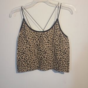 No Boundaries Animal Print Camisole with Black Straps